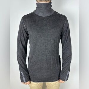 Transit Uomo Men's Grey Black Sweater Turtle Neck Size L Large Wool Viscose